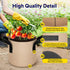 10-Pack 3-Gallon Fabric Grow Bags – Heavy-Duty Breathable Non-Woven Plant Pots with Handles for Vegetables, Herbs, Flowers (Camel)