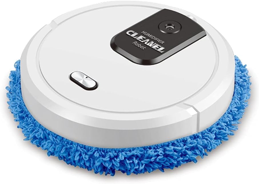 Smart Mopping Robot with Spray & Humidifier – Automatic Floor Cleaner for Hard Floors, Dry and Wet Cleaning, Pet Hair Removal, Compact Design (White)
