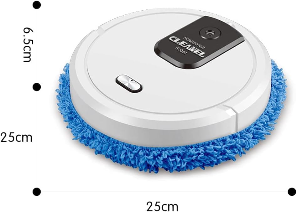 Smart Mopping Robot with Spray & Humidifier – Automatic Floor Cleaner for Hard Floors, Dry and Wet Cleaning, Pet Hair Removal, Compact Design (White)
