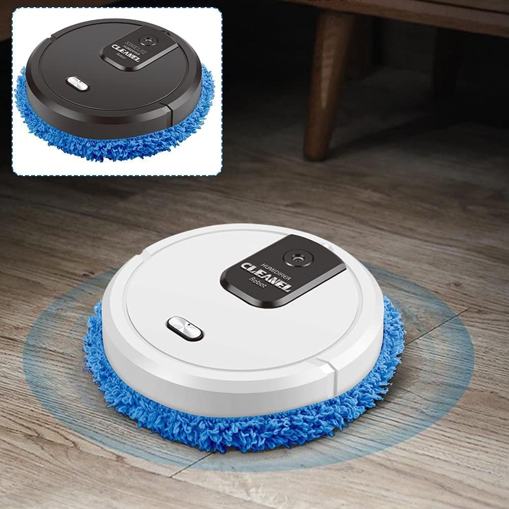 Smart Mopping Robot with Spray & Humidifier – Automatic Floor Cleaner for Hard Floors, Dry and Wet Cleaning, Pet Hair Removal, Compact Design (White)