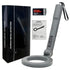 Portable Handheld Metal Detector with 180° Rotating Probe – Foldable Design, LED Indicator & Alarm, Ideal for Security Checks, Schools, Airports, and Outdoor Use (Gray)
