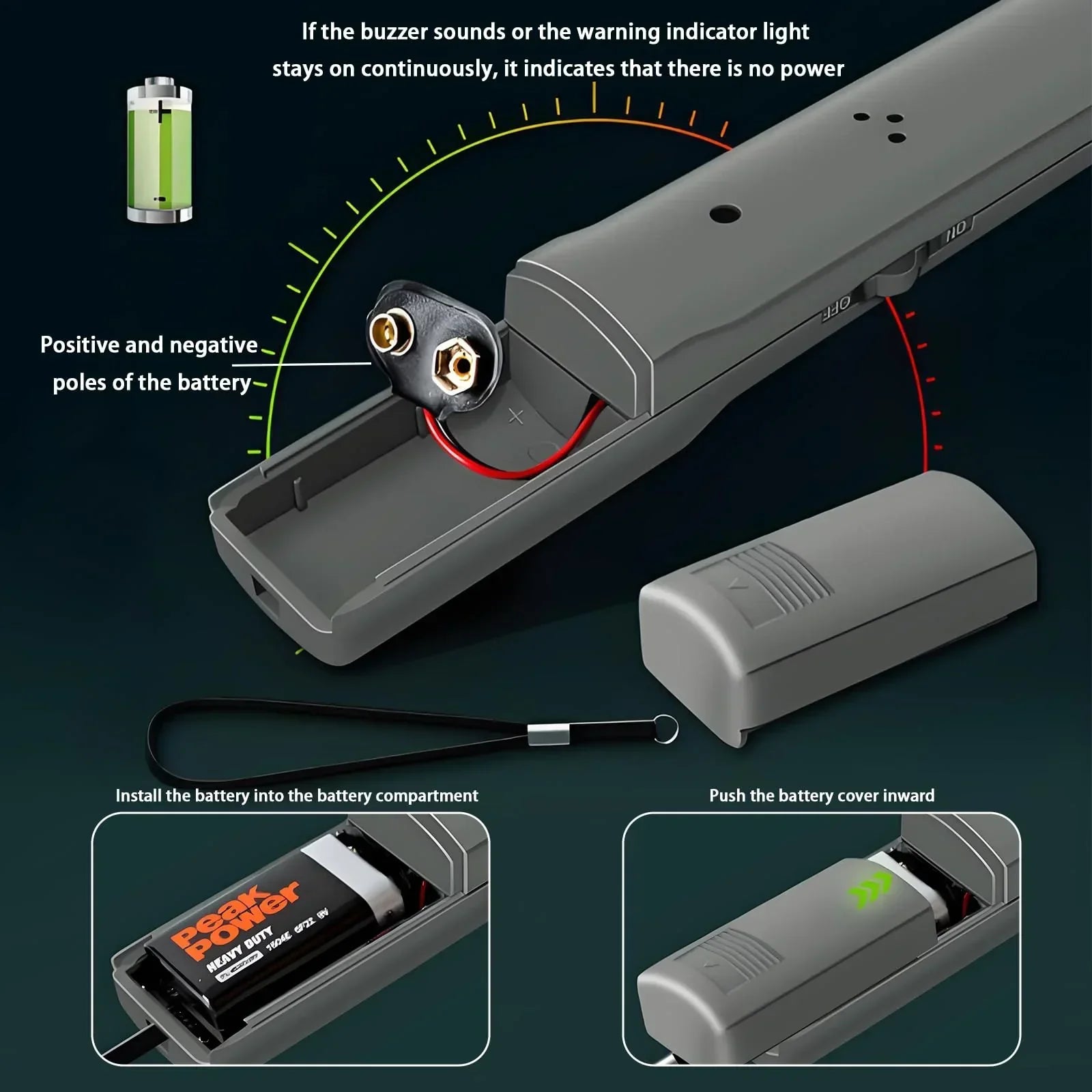 Portable Handheld Metal Detector with 180° Rotating Probe – Foldable Design, LED Indicator & Alarm, Ideal for Security Checks, Schools, Airports, and Outdoor Use (Gray)