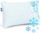 King Size Cooling Pillow with Shredded Memory Foam & Gel Infusion – Adjustable Loft, Breathable Dual-Sided Cover, 20" x 36" (Blue)