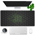 Extra Large Gaming Mouse Pad with Hexagonal Design – Anti-Slip Desk Mat for Keyboard, Mouse & Office Use, Durable Stitched Edge, Smooth Fabric Surface (Black)