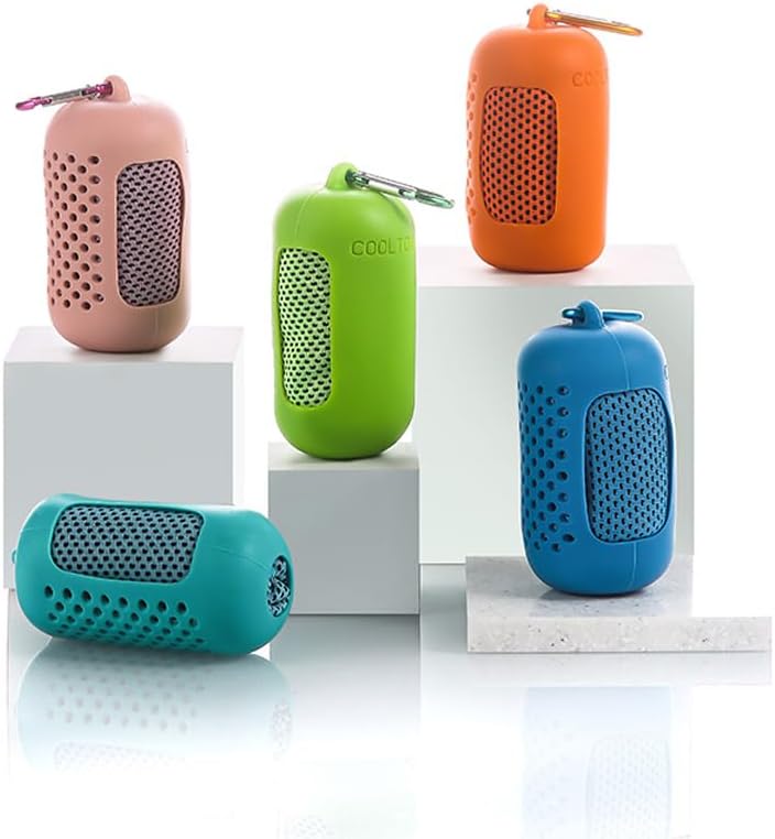 Instant Cooling Towel – Quick-Dry Sport Towel with EVA Storage Case & Carabiner Clip, Ideal for Gym, Outdoor, Travel Swimming(Blue)