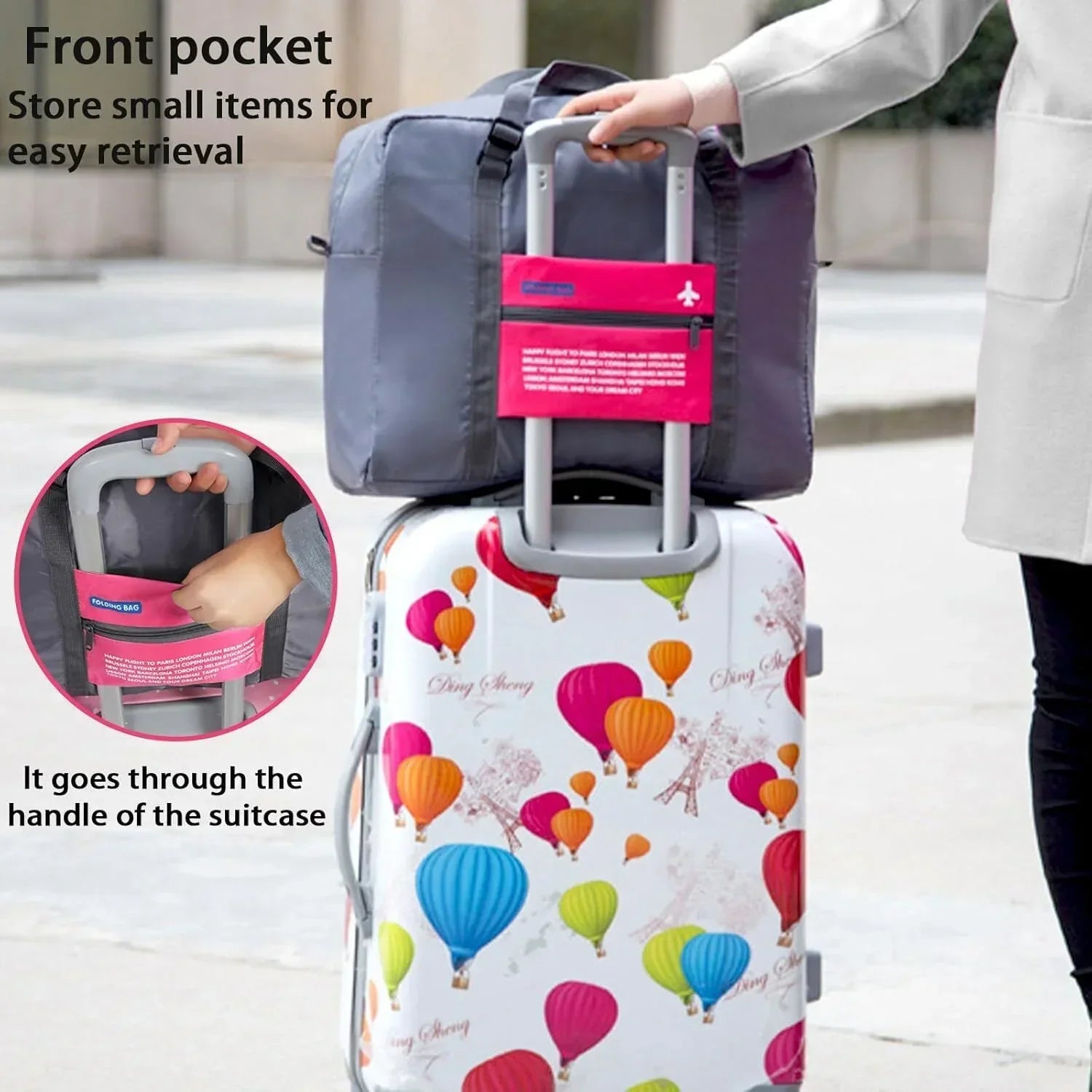 Compact Foldable Travel Duffel Bag – Lightweight Carry-On for Weekend Trips, Overnight & Gym Use (Pink) | Other Colors Available In-Store