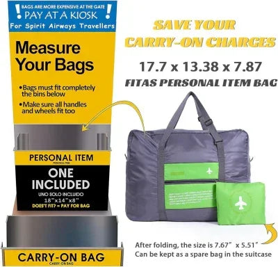 4-Pack Foldable Travel Duffel Bag Set – Compact Carry-On Luggage in Pink, Blue, Green & Orange | Perfect for Family Trips, Gifts & Organized Travel