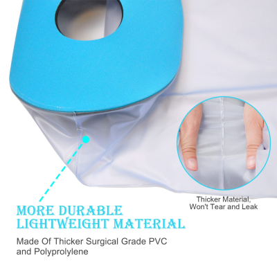 Full Leg Waterproof Shower Sleeve for Adults – Reusable Cast Protector for Foot, Ankle & Lower Leg During Bathing or Water Activities (Blue)