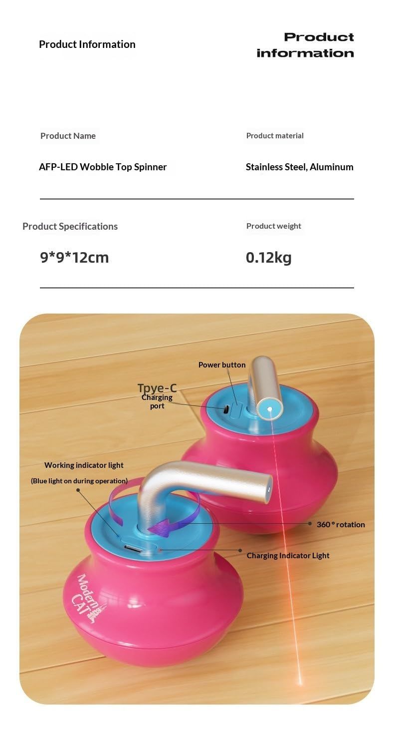 Automatic Interactive Cat Laser Toy for Indoor Cats' Playtime and Entertainment (Red)