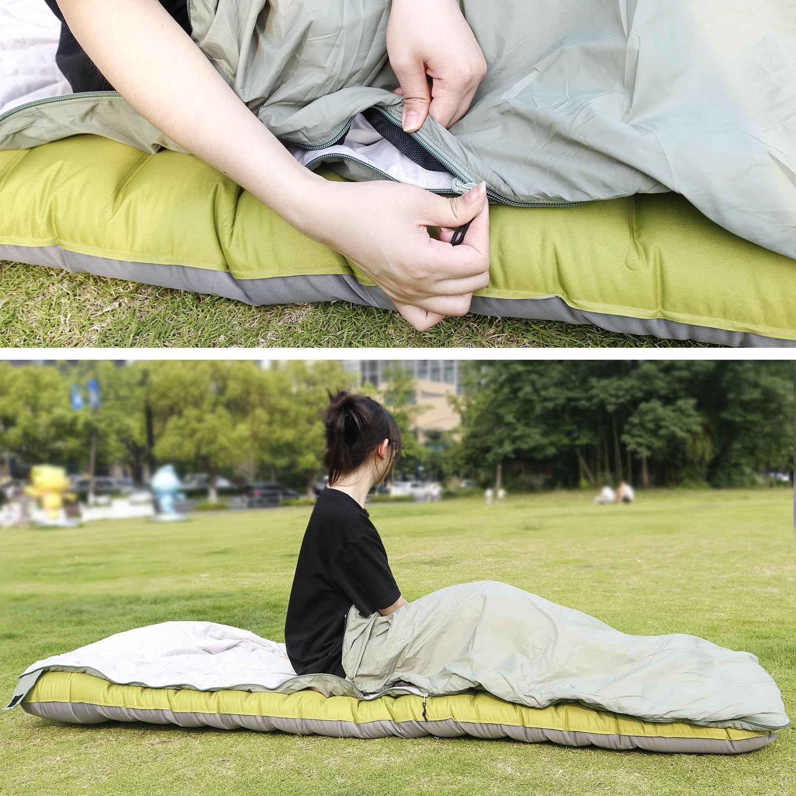 Ultralight 1.5lbs Sleeping Bag 50-70°F for Warm Weather
Waterproof nylon shell, breathable polyester fill, 2-way zipper for double bag use, machine washable, for teens & adults(Dark blue)
