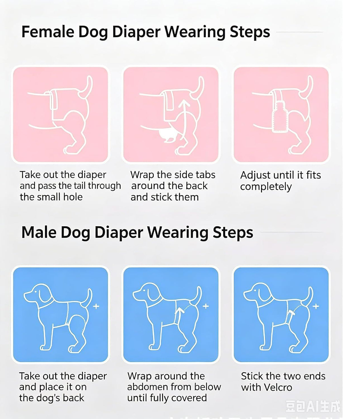 Pet Diapers for Female Dogs, 10-Pack Disposable, Super Absorbent & Leak-Proof, Breathable, Cute Patterns, Long-Lasting Dryness for Indoor Use – Also for Goats, XS (Pink)