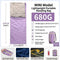 Ultralight 1.5lbs Sleeping Bag 50-70°F for Warm Weather
Waterproof nylon shell, breathable polyester fill, 2-way zipper for double bag use, machine washable, for teens & adults(Purple)