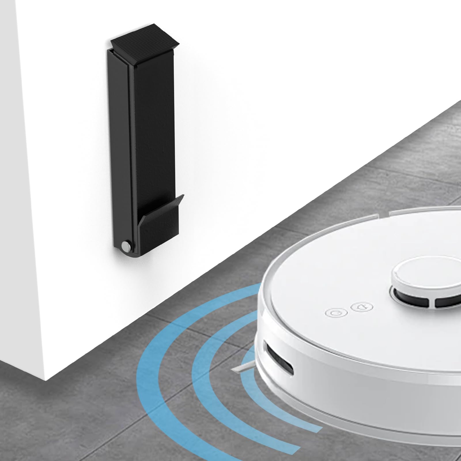 Foot-Operated Door Stopper with Magnetic Hold – Adjustable, Non-Slip Rubber Tip, Easy Install via Adhesive or Screws, Fits All Floor Types (Black)