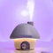 Portable Mushroom Humidifier with 7 Color Sunset Light, USB Rechargeable Mini Air Moisturizer for Desk, Bedroom, Travel, Baby Room – Silent & Cute Design Use(Purple)