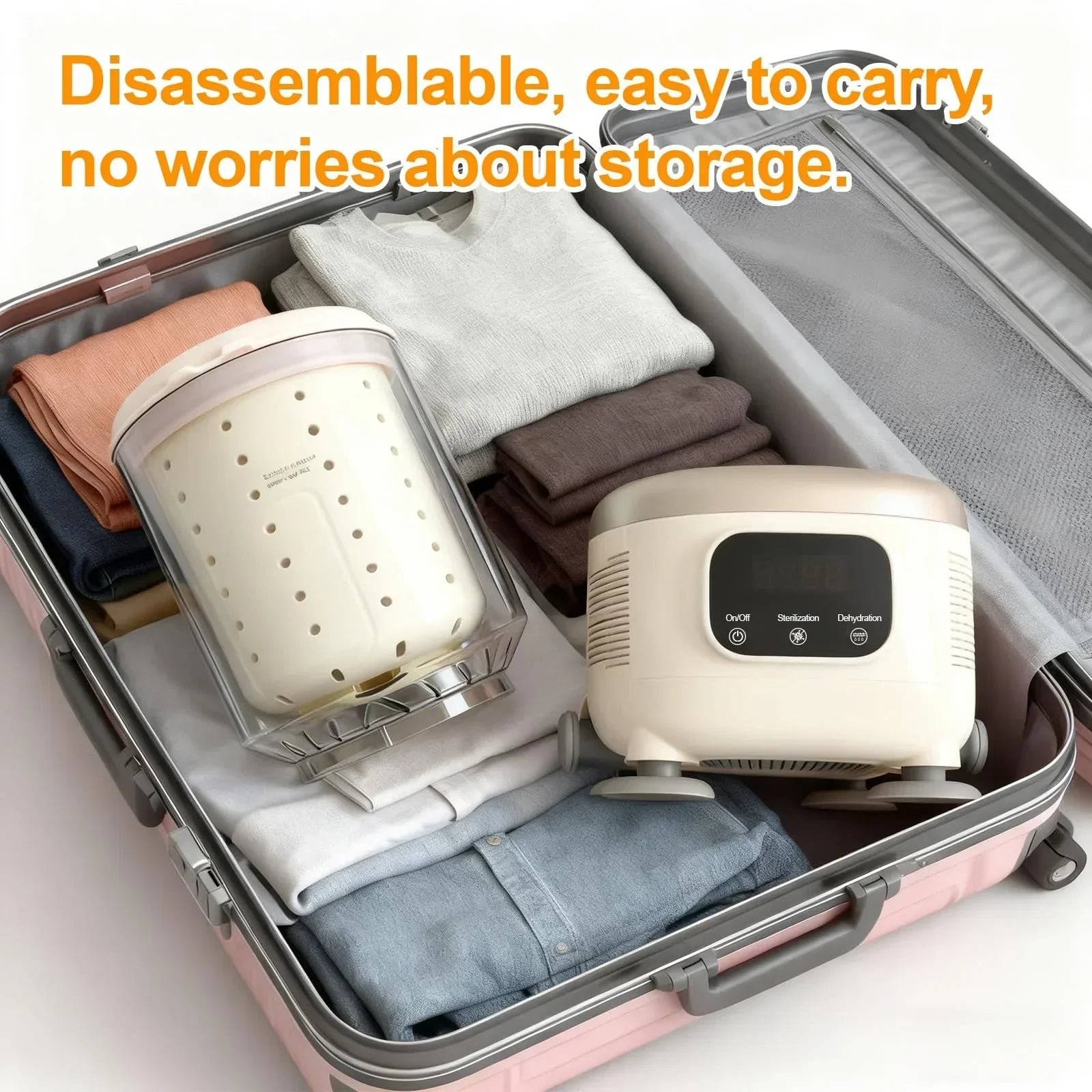 Portable Mini Washer 3L for Baby Clothes & Underwear with Spin Dry - White