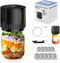 Black Electric Mason Jar Vacuum Sealer Kit – Portable Automatic Vacuum Sealing Machine with 80kPa Suction & Reusable Lids for Wide & Regular Mouth Jars