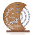 Wooden Perpetual Calendar with Rotating Discs – Elegant Desk Decor for Home & Office, “Home Sweet Home” Design (Natural Wood)