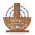 Wooden Perpetual Calendar with "Welcome to Our Home" Design – Rotating Desk Decor for Office & Living Space (Natural Wood)