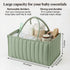 Large Baby Diaper Caddy Organizer – Stylish Storage Basket for Nursery, Changing Table & Travel – Portable Urn for Diapers, Wipes, Toys & Essentials (Green)