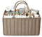 Large Baby Diaper Caddy Organizer – Stylish Storage Basket for Nursery, Changing Table & Travel – Portable Urn for Diapers, Wipes, Toys & Essentials (Brown)