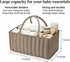 Large Baby Diaper Caddy Organizer – Stylish Storage Basket for Nursery, Changing Table & Travel – Portable Urn for Diapers, Wipes, Toys & Essentials (Brown)