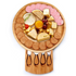 Bamboo Cheese Board Set with Knives & Slate, 10-Inch Round Charcuterie Platter & Tray, Wooden Cheese Board, Gift Idea(Wood)