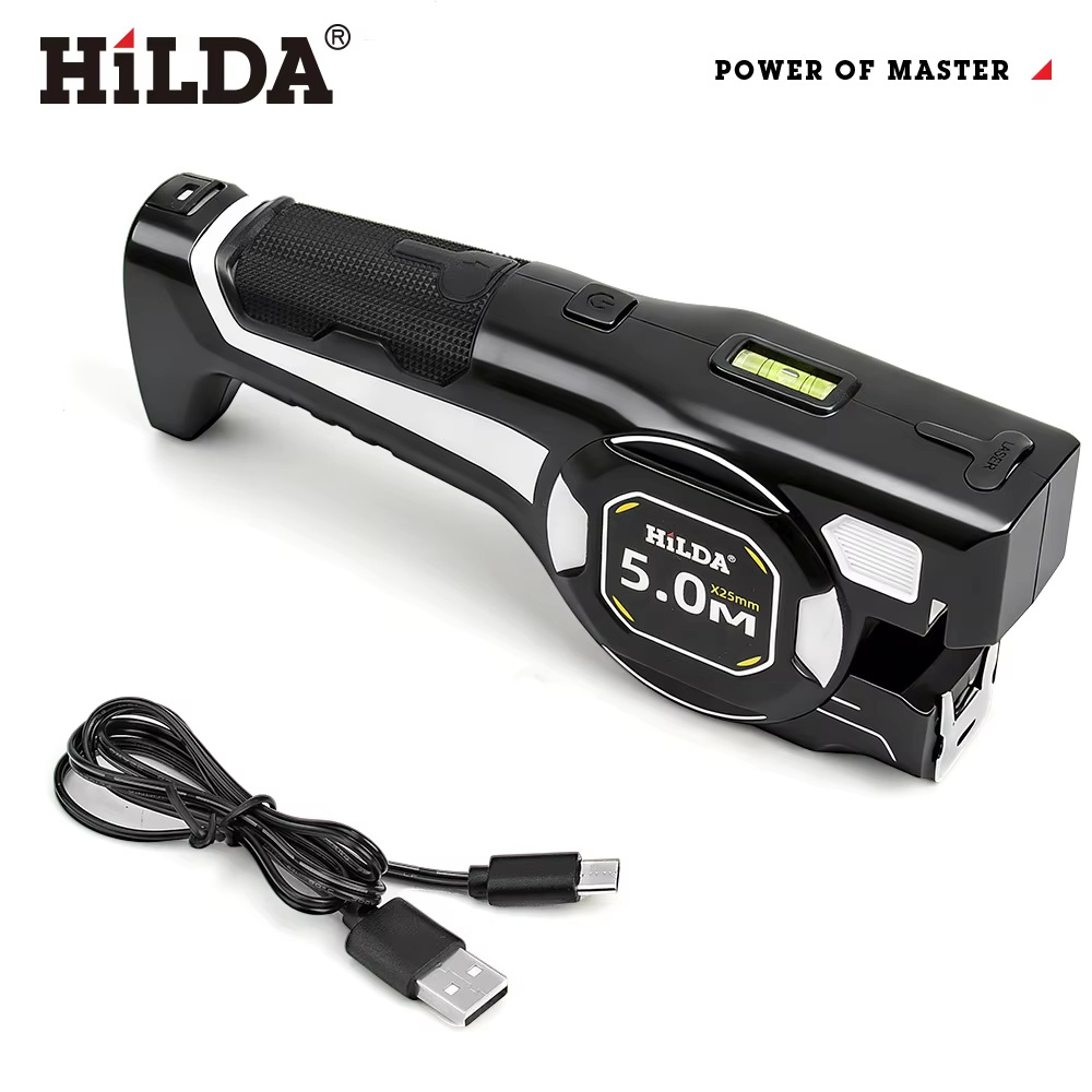 Laser Tape Measure with Green Laser Line, No-Ladder Ceiling Measuring, Side Laser for Picture Hanging, Auto-Lock 16ft/5m Metric & Imperial, with Batteries(black)