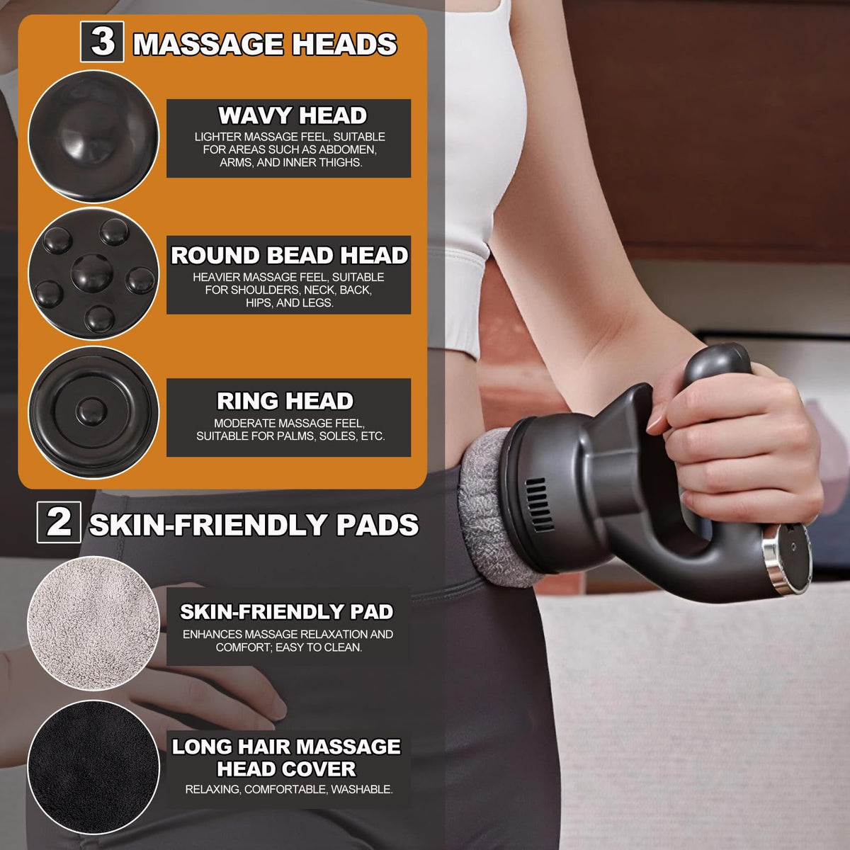 Cordless Handheld Massager, 6 Adjustable Speeds and Massage Modes
Electric Neck Massage Tool for Muscle Tension, For Shoulder, Back & Leg, Home, Office, Travel Use, Gift Idea(Gray)