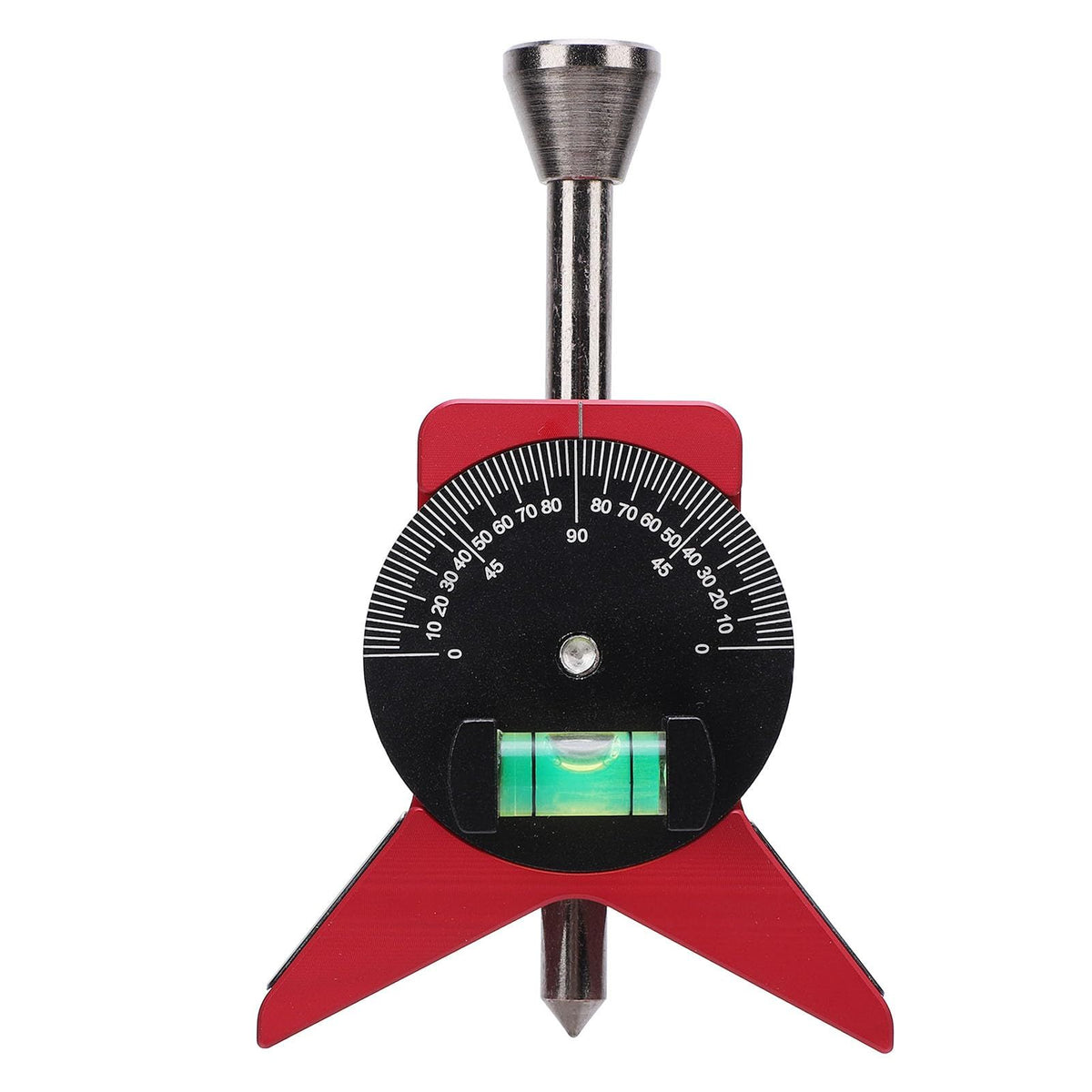 Pipe Center Finder, Y Shaped Stainless Steel Magnetic Pipe Marker Centering Tool Multifunctional Pipefitter Tools with Adjustable Dial Bubble Protractor(red)