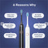 Adult Electric Toothbrush, Soft Bristle, 6 Modes, 4 Brush Heads, 2-Minute Timer, IPX7 Waterproof, USB Rechargeable with Travel Case, for Sensitive Gums(Black)