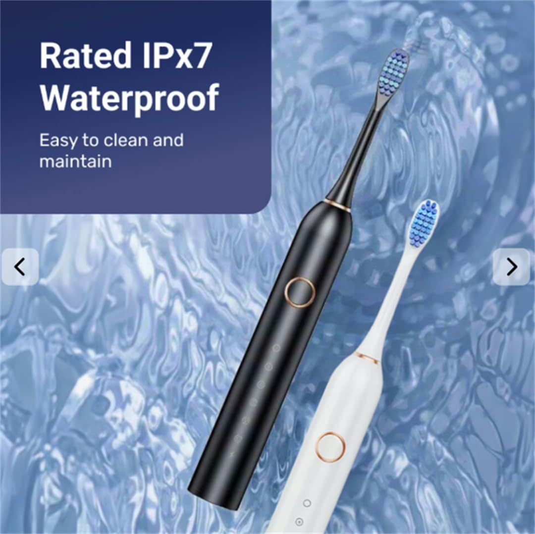Adult Electric Toothbrush, Soft Bristle, 6 Modes, 4 Brush Heads, 2-Minute Timer, IPX7 Waterproof, USB Rechargeable with Travel Case, for Sensitive Gums(Pink)
