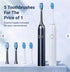 Adult Electric Toothbrush, Soft Bristle, 6 Modes, 4 Brush Heads, 2-Minute Timer, IPX7 Waterproof, USB Rechargeable with Travel Case, for Sensitive Gums(Pink)