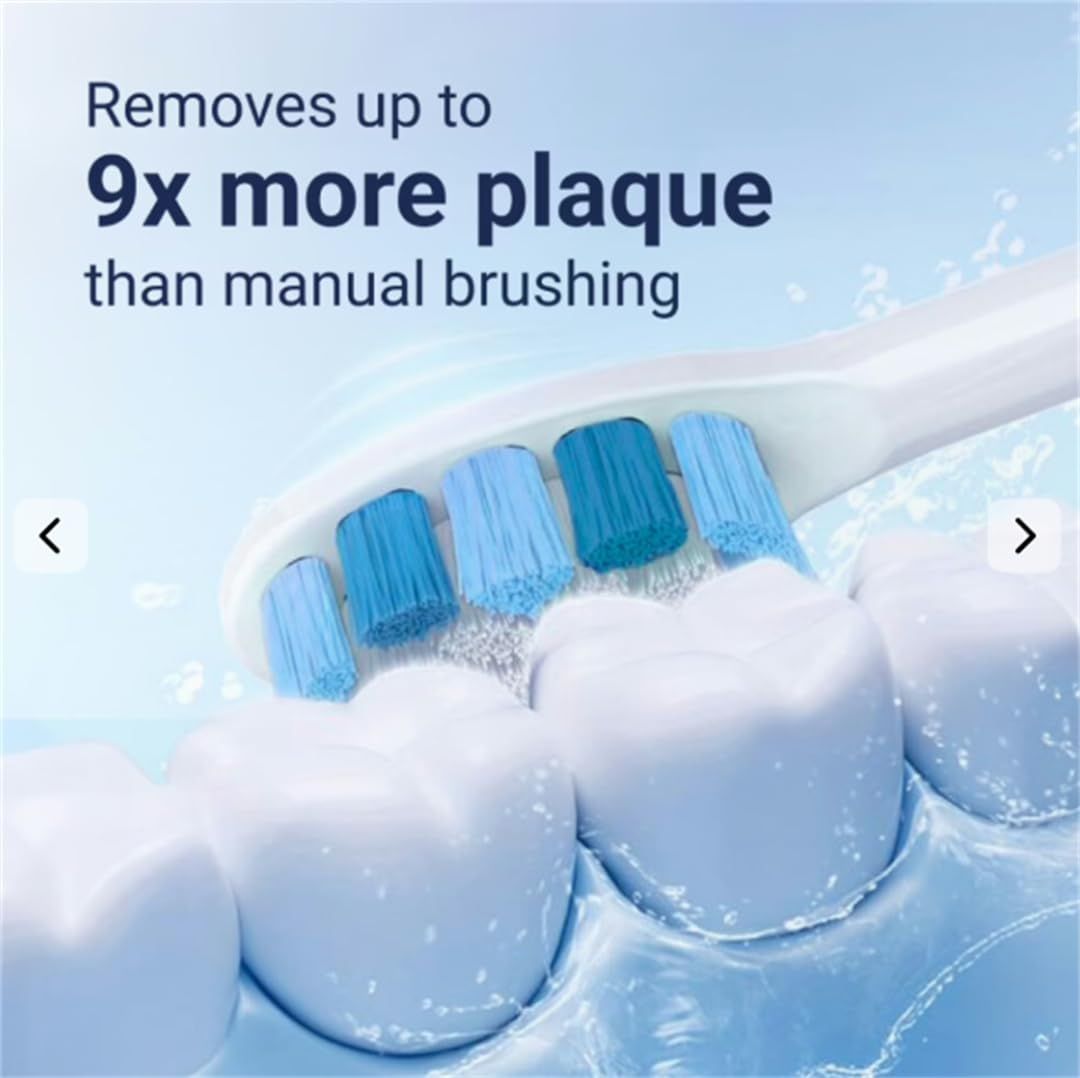 Adult Electric Toothbrush, Soft Bristle, 6 Modes, 4 Brush Heads, 2-Minute Timer, IPX7 Waterproof, USB Rechargeable with Travel Case, for Sensitive Gums(White)