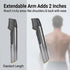 Body Hair Trimmer, Rechargeable Electric Trimmer with Extendable 2 Inch Arm and 5 Detachable Combs, with USB Cable and Cleaning Brush, for Men Beard Face Chest Legs Sensitive(gray)