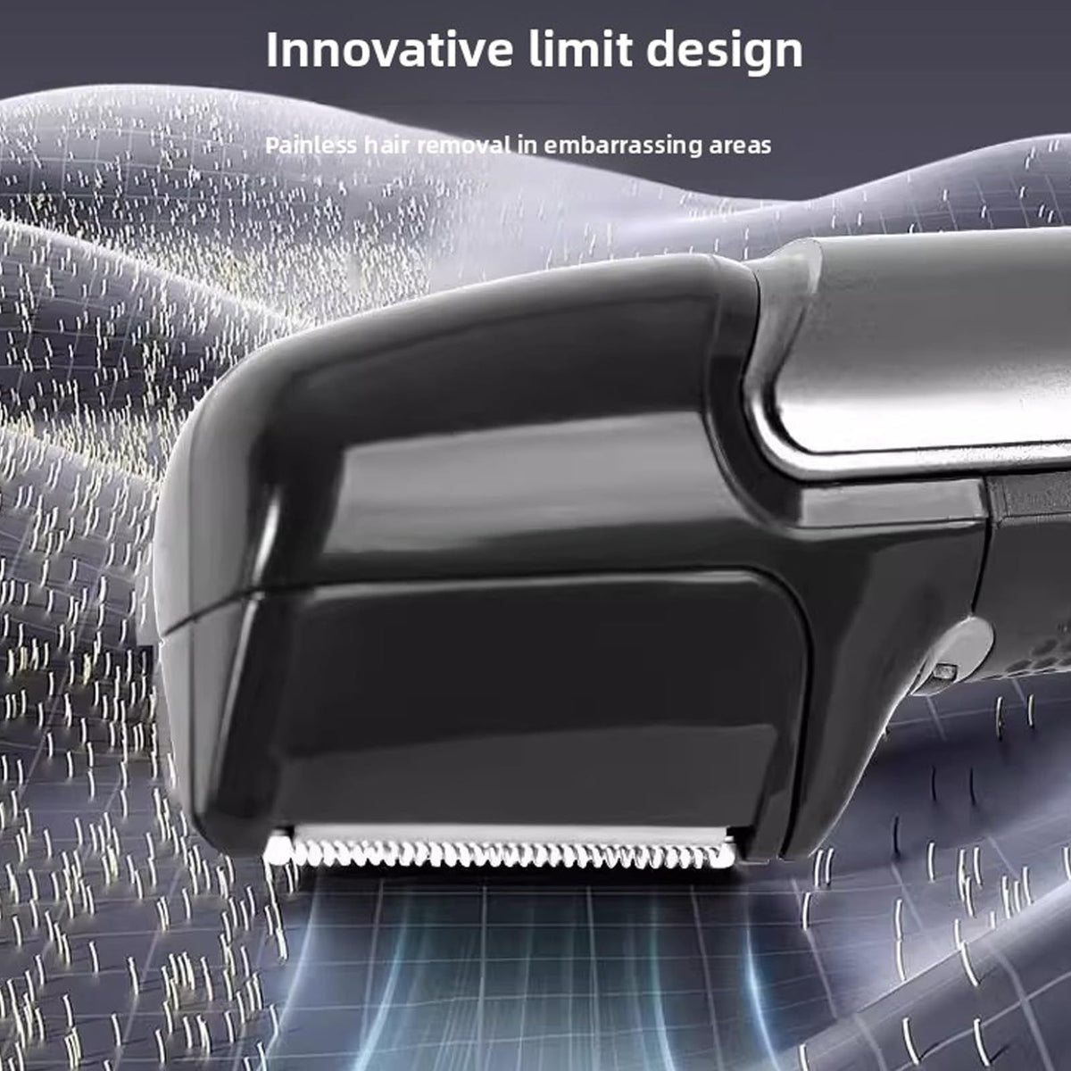 Body Hair Trimmer, Rechargeable Electric Trimmer with Extendable 2 Inch Arm and 5 Detachable Combs, with USB Cable and Cleaning Brush, for Men Beard Face Chest Legs Sensitive(gray)