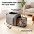 Dog Bike Basket Pet Carrier Backpack 3-in-1, Foldable Expandable Cat Carrier for Bicycle Handlebar, Soft-Sided Breathable Mesh Travel Bag for Small Dogs Cats Up to 18 lbs(gray)