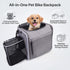 Dog Bike Basket Pet Carrier Backpack 3-in-1, Foldable Expandable Cat Carrier for Bicycle Handlebar, Soft-Sided Breathable Mesh Travel Bag for Small Dogs Cats Up to 18 lbs(gray)
