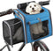 Dog Bike Basket Pet Carrier Backpack 3-in-1, Foldable Expandable Cat Carrier for Bicycle Handlebar, Soft-Sided Breathable Mesh Travel Bag for Small Dogs Cats Up to 18 lbs(Blue)