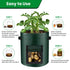 10 Gallon 3-Pack Grow Bags, Durable PE Fabric Pots with Flap and Handles, Green Planter Bags for Potato Vegetables Flowers Herbs Garden Outdoor, 17.7''x13.8'' Large for All Plants Growing(Olive Green)