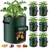 10 Gallon 3-Pack Grow Bags, Durable PE Fabric Pots with Flap and Handles, Green Planter Bags for Potato Vegetables Flowers Herbs Garden Outdoor, 17.7''x13.8'' Large for All Plants Growing(Olive Green)