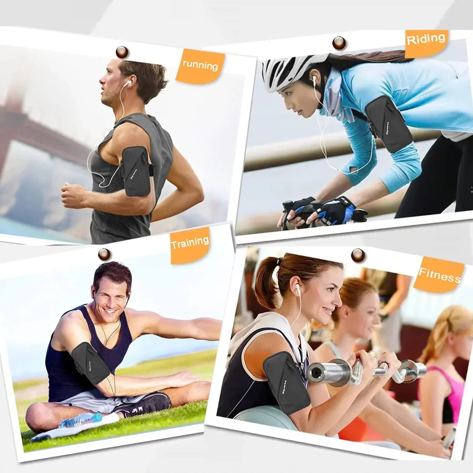 Universal Running Phone Arm Band – Waterproof, Dual Pocket, Adjustable Strap, Breathable Mesh, Fits Phones Up to 6.7 Inches, Crossbody & Waist Clip (Black)