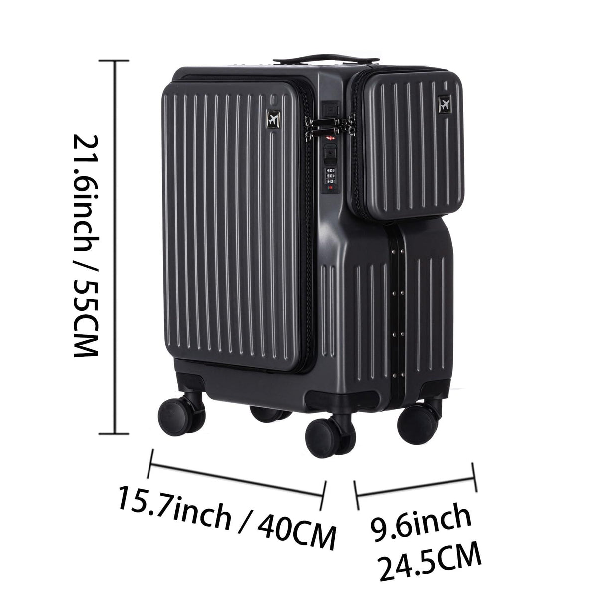 20-Inch Hardshell Luggage with Wheels – Scratch-Resistant Suitcase with Four Multi-Directional Wheels for Easy Travel(Gray)