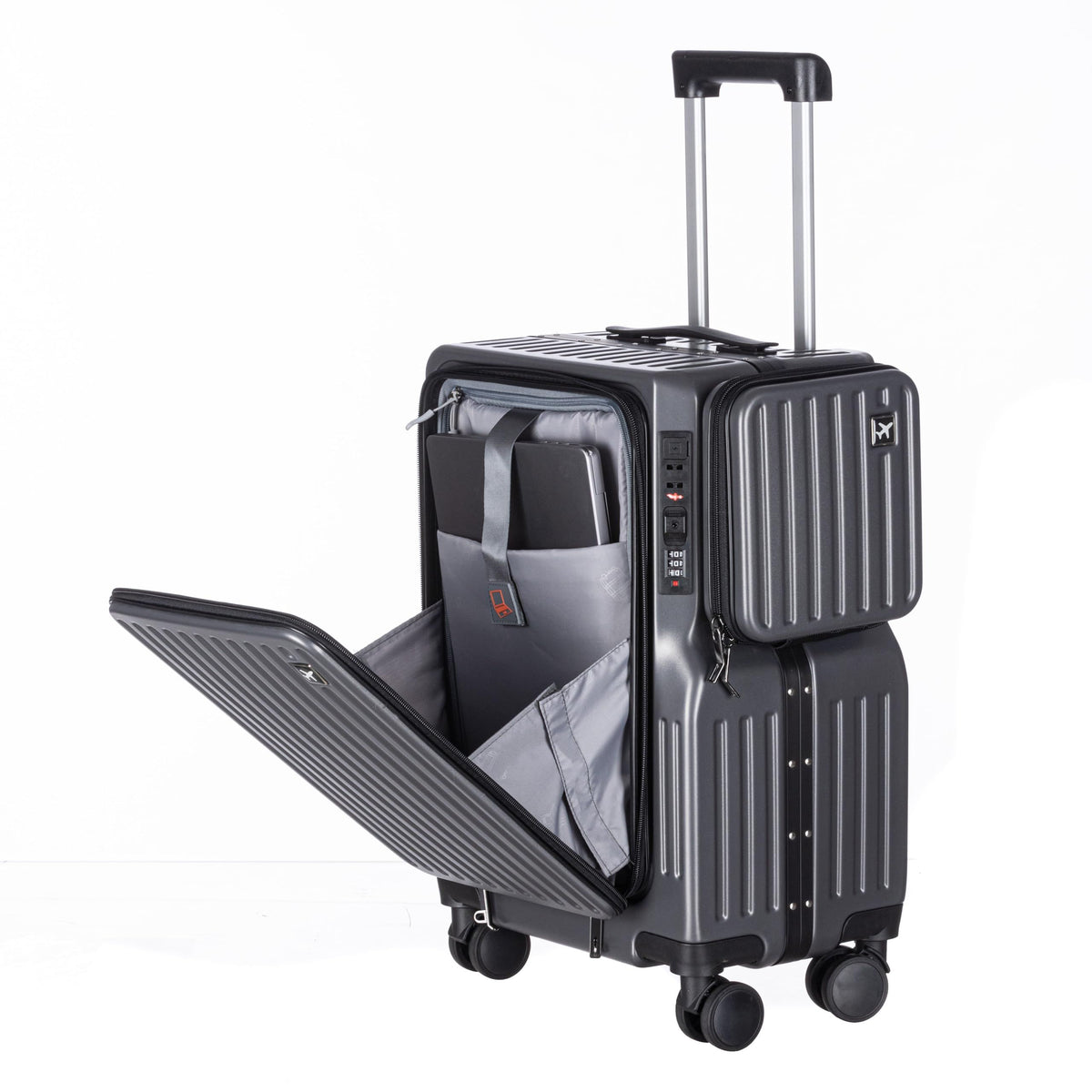 20-Inch Hardshell Luggage with Wheels – Scratch-Resistant Suitcase with Four Multi-Directional Wheels for Easy Travel(White)
