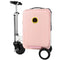 Electric Rideable Suitcase 20", 250W Motorized Scooter Luggage for Adults, Striped Design, USB Charging Expandable Carry-On with Wheels, 110kg Capacity, 12km/h(Pink)