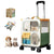 Cat Carrier with Wheels, Folding Rolling Pets Carrier on Wheel Soft Pet Handbag Cats Backpack, Dog Carriers up to 23 LBs Removable Cat Bag for Small Dogs Medium Cats Outing(Green)