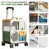 Cat Carrier with Wheels, Folding Rolling Pets Carrier on Wheel Soft Pet Handbag Cats Backpack, Dog Carriers up to 23 LBs Removable Cat Bag for Small Dogs Medium Cats Outing(Green)