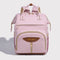 Stylish Mom Backpack with Insulated Bottle Pocket – Multi-Compartment Diaper Bag, Anti-Theft Phone Pocket, Large Capacity Baby Organizer, Travel Backpack for Moms (Pink)
