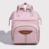 Stylish Mom Backpack with Insulated Bottle Pocket – Multi-Compartment Diaper Bag, Anti-Theft Phone Pocket, Large Capacity Baby Organizer, Travel Backpack for Moms (Pink)