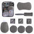 Multi-Use Car Cleaning Kit – 9-Piece Auto Detailing Set with Wash Mitt, Wheel Brush, Microfiber Cloths, Sponge, Applicator Pads, Storage Bag (Gray)