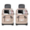 Car Back Seat Organizer with Foldable Table Tray – Universal Rear Seat Storage Bag, Multi-Pocket Holder for Tablet, Drinks & Essentials (Beige)